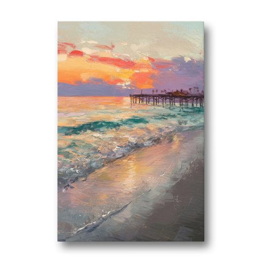 Naples Beach Sunset - Canvas Wall Art - Front
