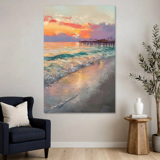 Naples Beach Sunset - Canvas Wall Art - Sofa - 40x60