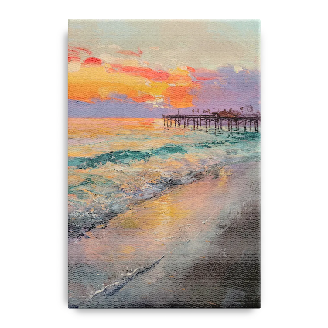 Naples Beach Sunset Front - Canvas Wall Art