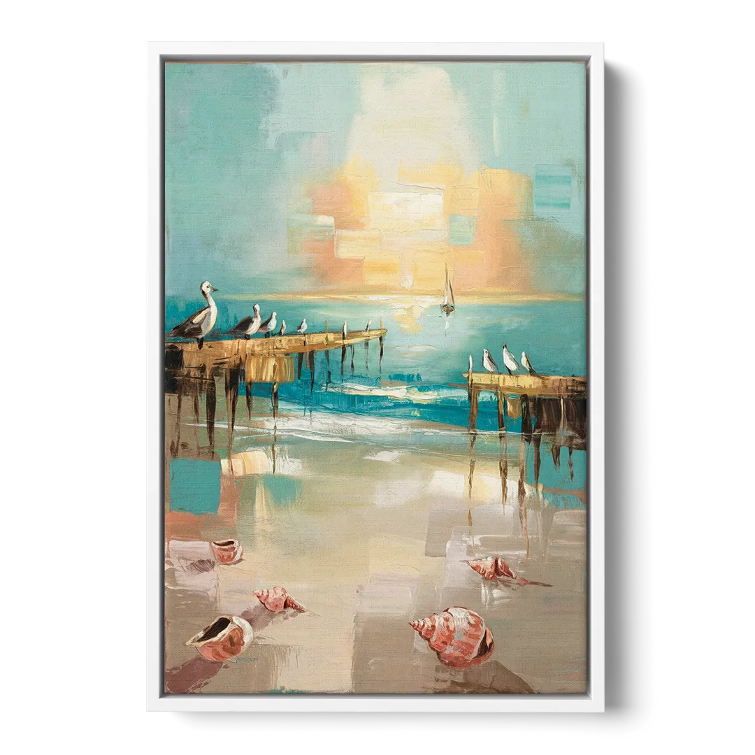 Naples Florida Coastal Vibes Front - White Canvas Wall Art