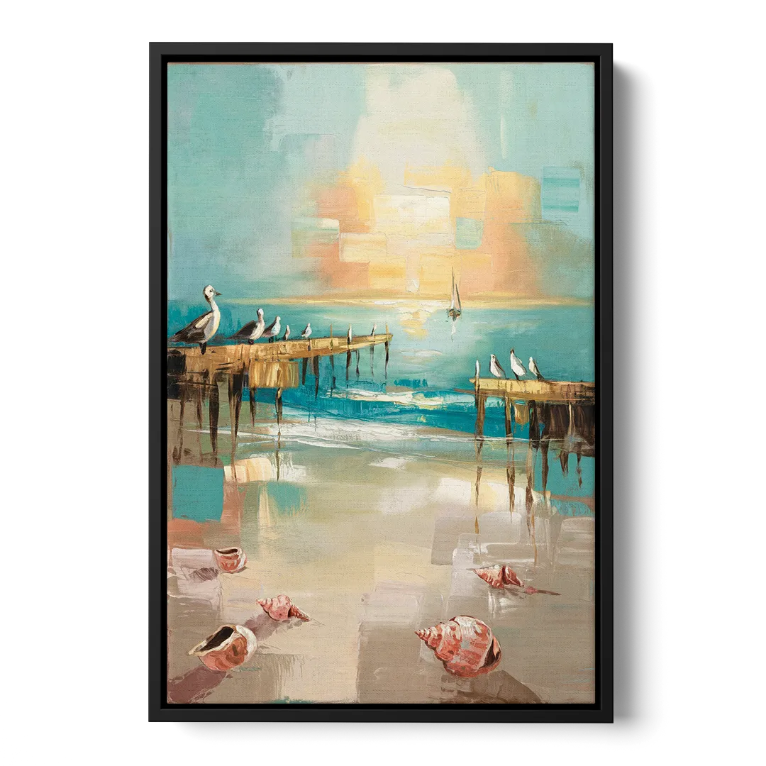 Naples Florida Coastal Vibes Front - Black Canvas Wall Art