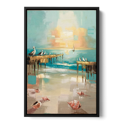 Naples Florida Coastal Vibes Front - Black Canvas Wall Art