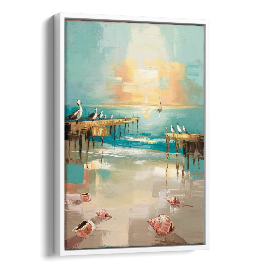 Naples Florida Coastal Vibes Side - White Canvas Wall Art