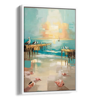 Naples Florida Coastal Vibes Side - White Canvas Wall Art