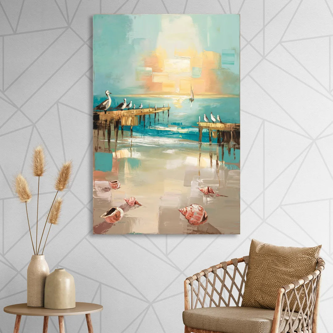 Naples Florida Coastal Vibes Sitting Room - Canvas Wall Art