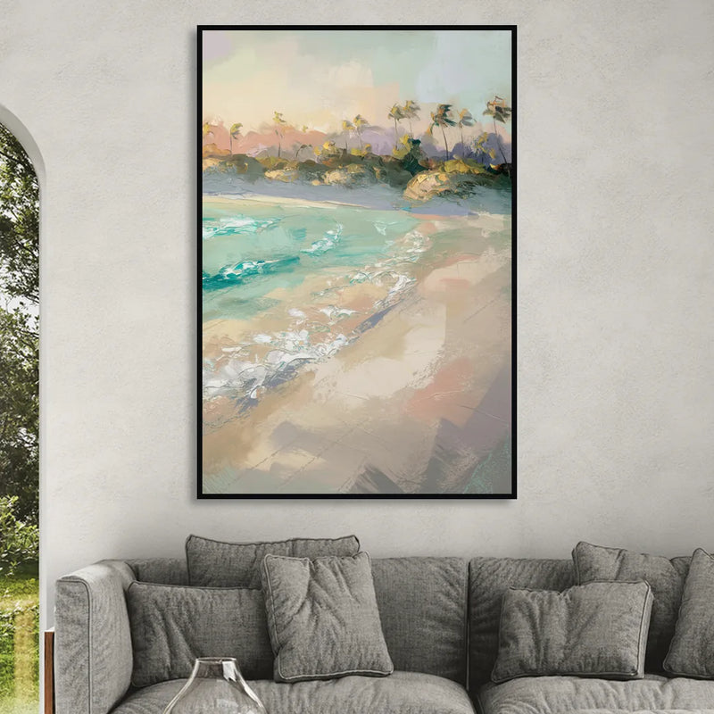 Naples Florida Ocean Breeze Sitting Room - Black Canvas Wall Art