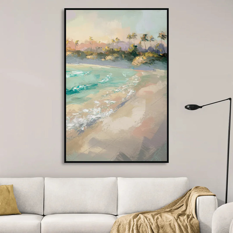 Naples Florida Ocean Breeze Living Room - Black Canvas Wall Art