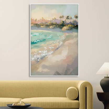 Naples Florida Ocean Breeze Sitting Room - White Canvas Wall Art