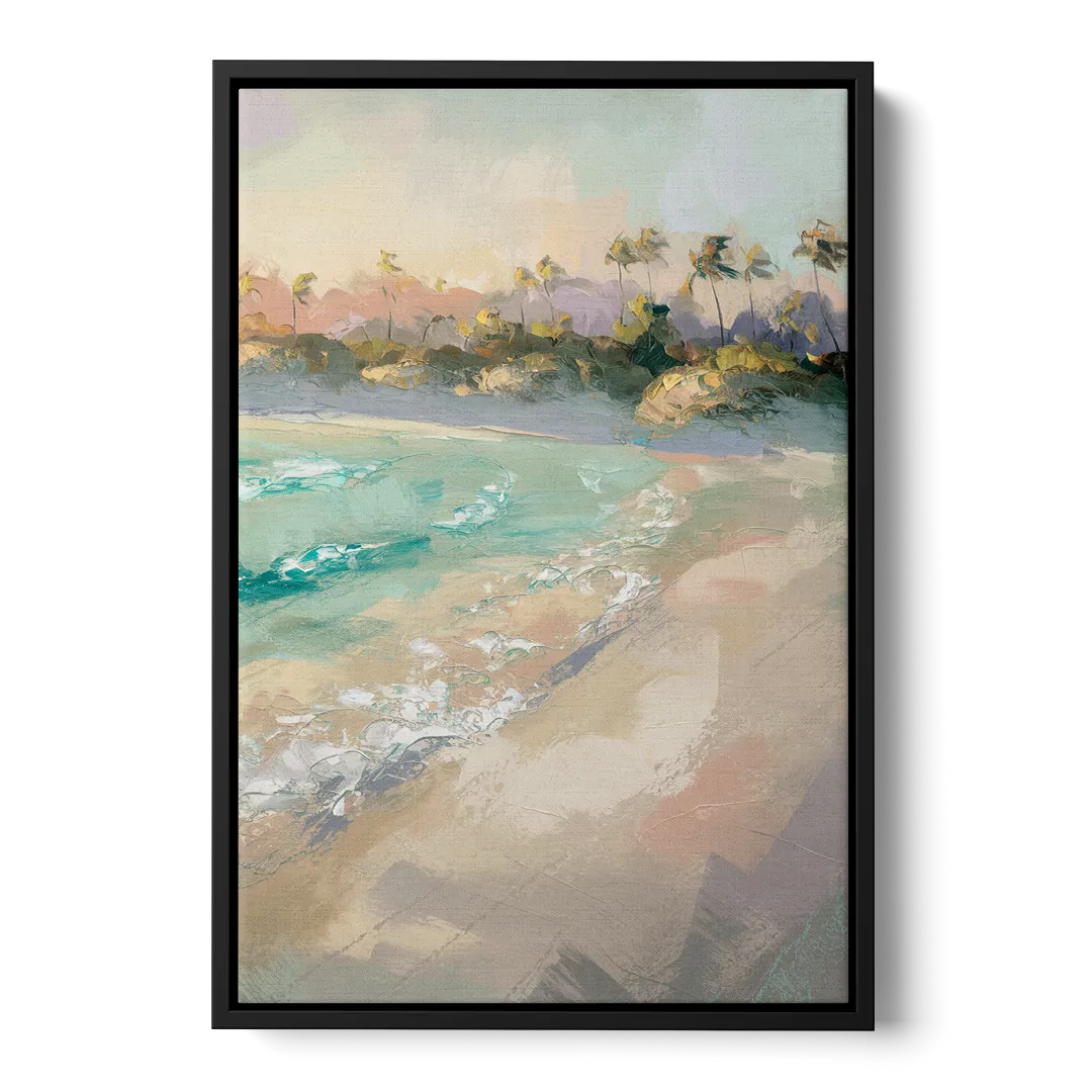 Naples Florida Ocean Breeze Front - Black Canvas Wall Art