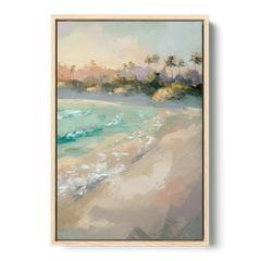 Naples Florida Ocean Breeze - Oak Framed Canvas Wall Art - Front
