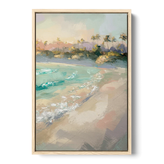 Naples Florida Ocean Breeze - Oak Framed Canvas Wall Art - Front