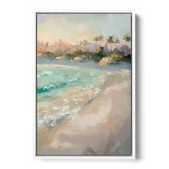 Naples Florida Ocean Breeze - White Framed Canvas Wall Art - Front