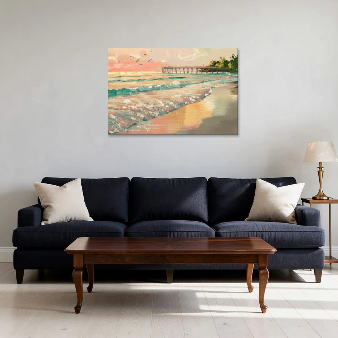 Naples Gulf Shore Serenity - Canvas Wall Art - Sofa - 36x24