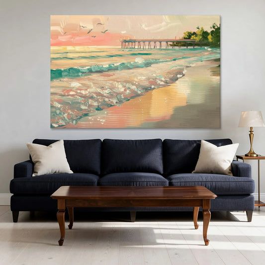 Naples Gulf Shore Serenity - Canvas Wall Art - Sofa - 60x40
