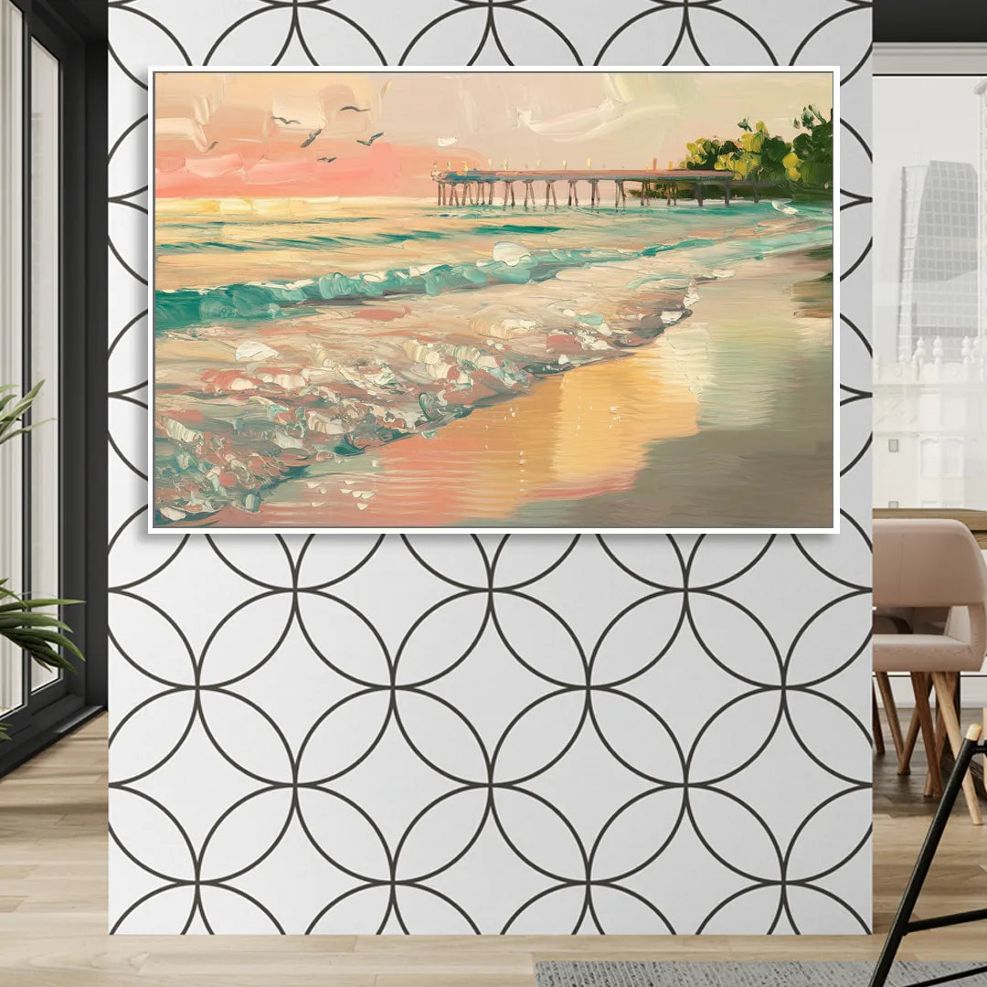 Naples Gulf Shore Serenity Sitting Room - White Canvas Wall Art