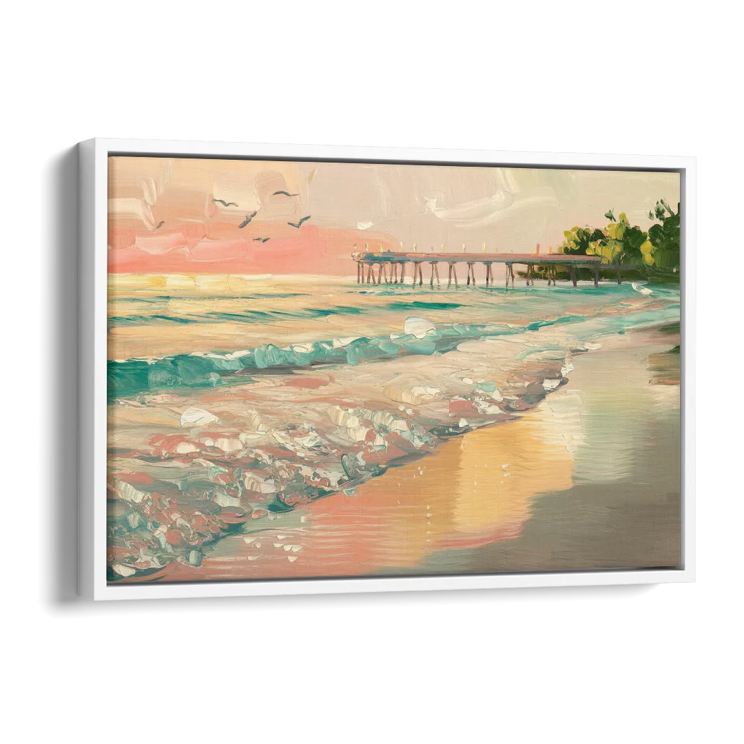 Naples Gulf Shore Serenity Side - White Canvas Wall Art