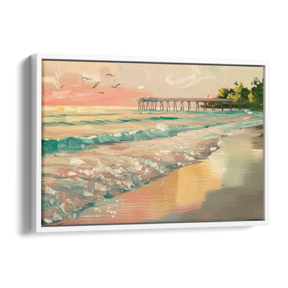 Naples Gulf Shore Serenity Side - White Canvas Wall Art