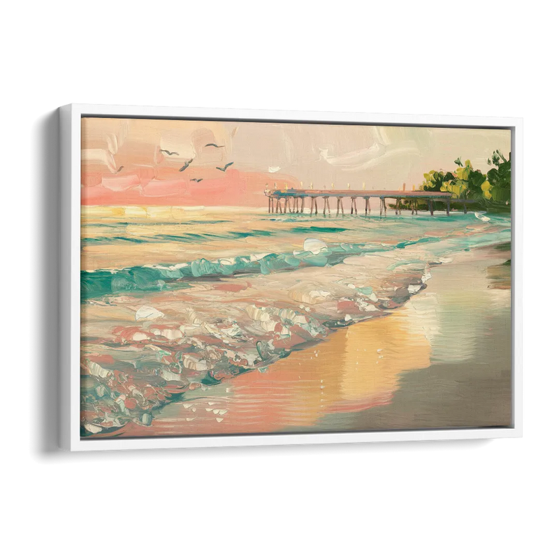Naples Gulf Shore Serenity Side - White Canvas Wall Art