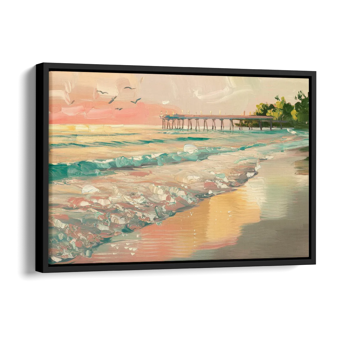 Naples Gulf Shore Serenity Side - Black Canvas Wall Art