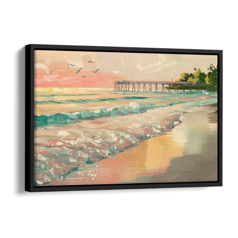 Naples Gulf Shore Serenity Side - Black Canvas Wall Art