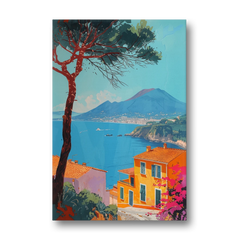 Naples Painting with a Stone Pine - Canvas Wall Art - Front