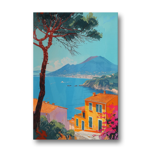 Naples Painting with a Stone Pine - Canvas Wall Art - Front