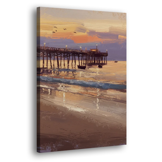 Naples Pier at Twilight Side - Canvas Wall Art