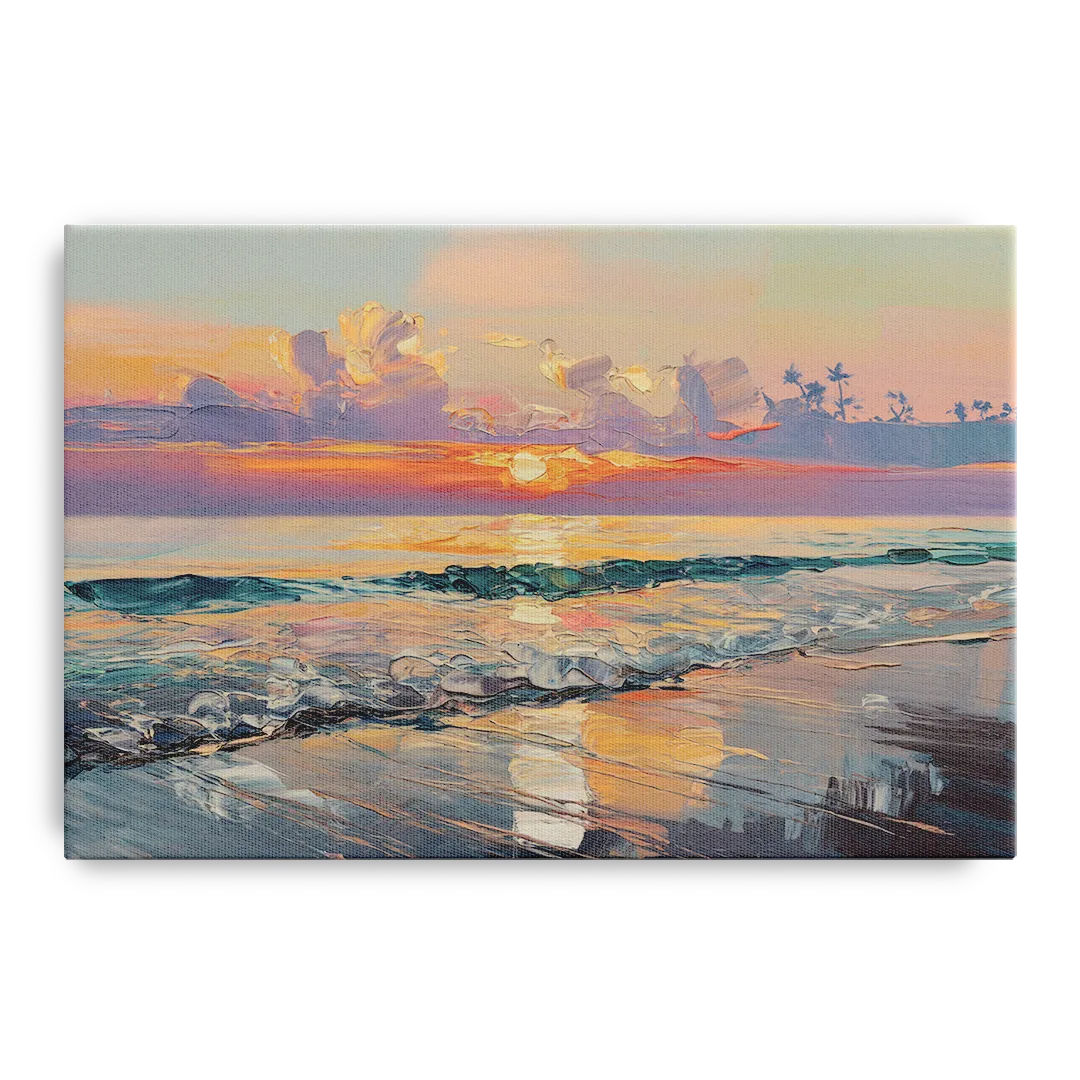 Naples Sunset Over The Gulf Front - Canvas Wall Art