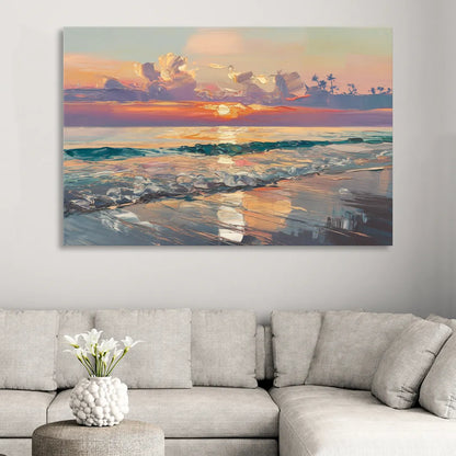 Naples Sunset Over The Gulf Living Room - Canvas Wall Art