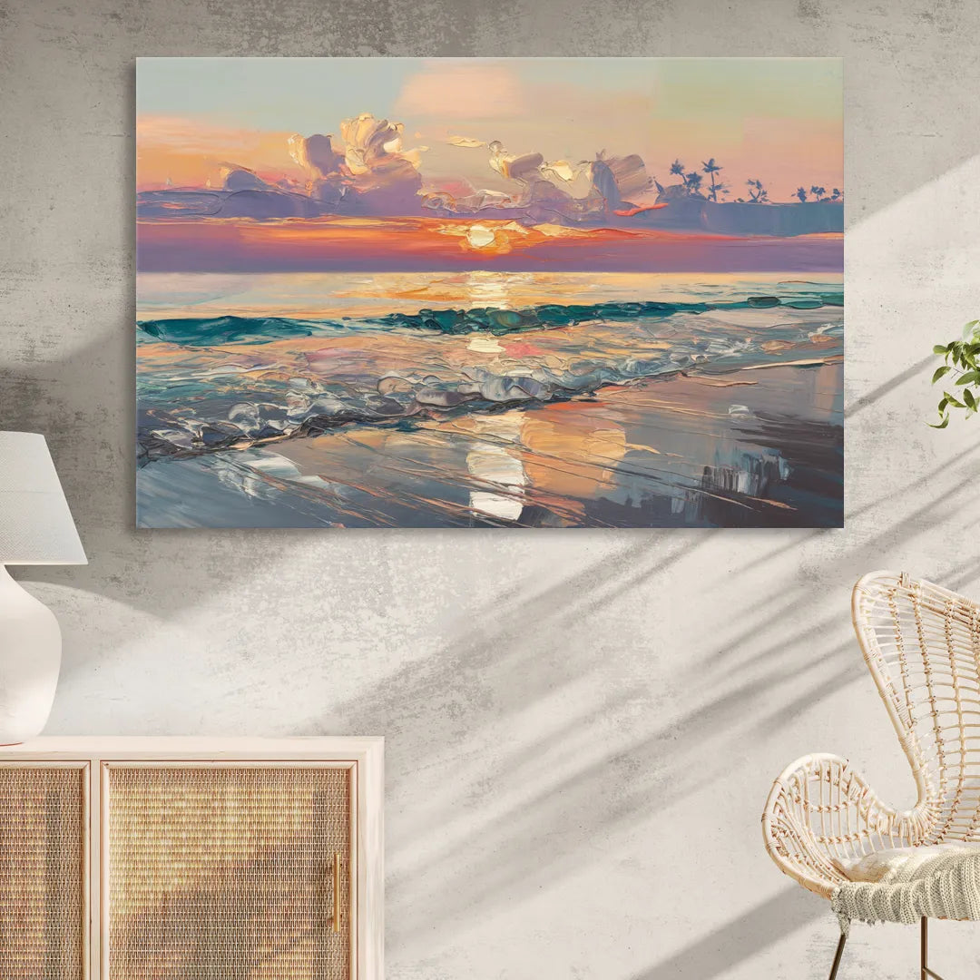 Naples Sunset Over The Gulf Sitting Room - Canvas Wall Art