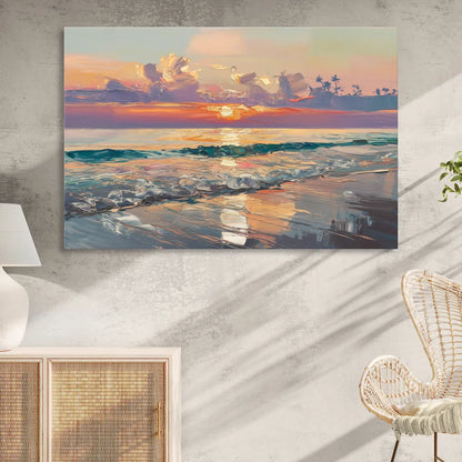 Naples Sunset Over The Gulf Sitting Room - Canvas Wall Art