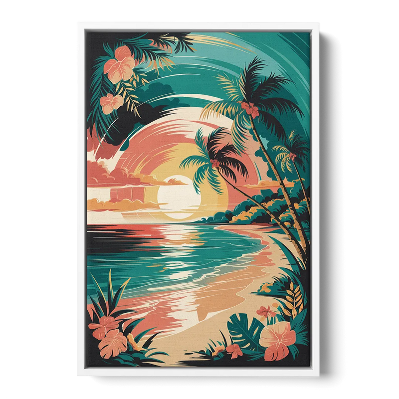 Naples Tropical Paradise Front - White Canvas Wall Art
