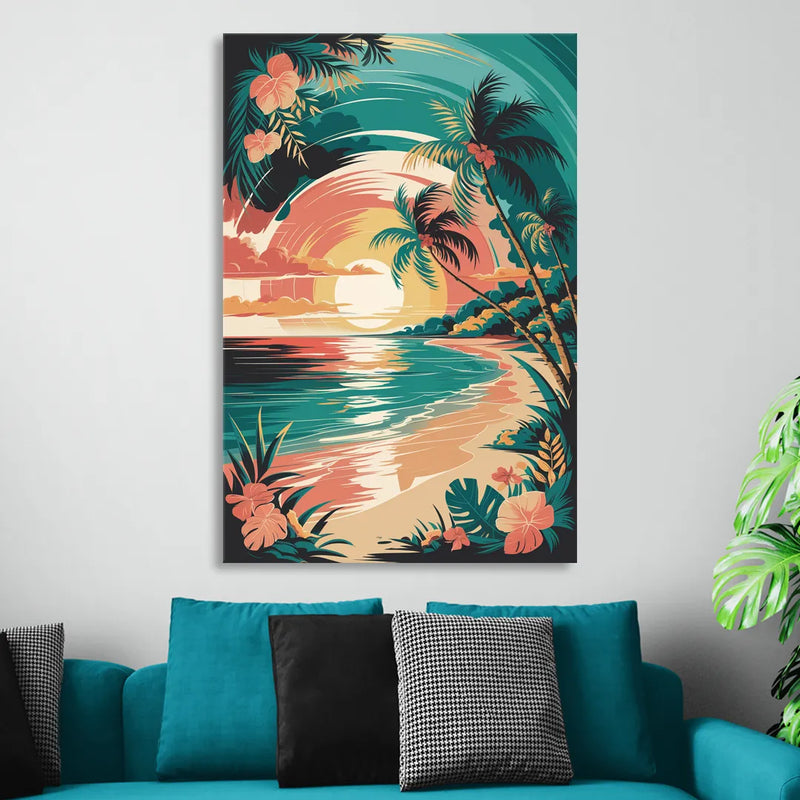 Naples Tropical Paradise Sitting Room - Canvas Wall Art