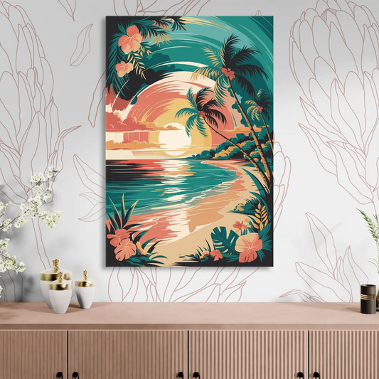 Naples Tropical Paradise Living Room - Canvas Wall Art
