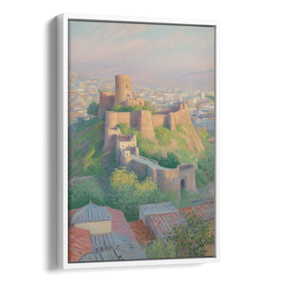 Narikala Fortress Side - White Canvas Wall Art
