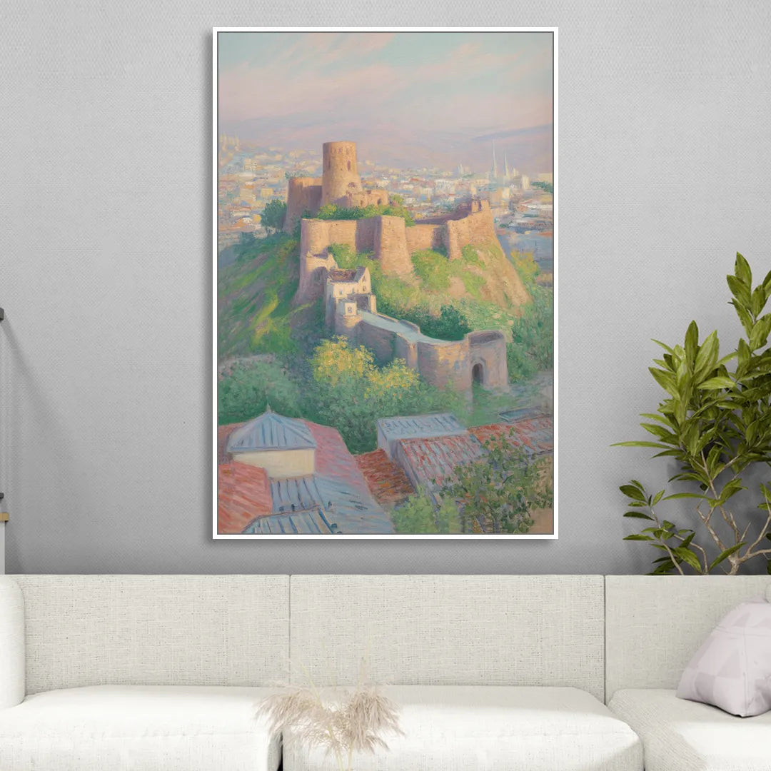 Narikala Fortress Sitting Room - White Canvas Wall Art