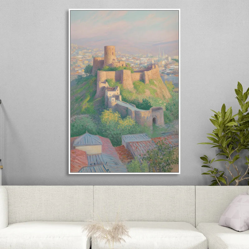 Narikala Fortress Sitting Room - White Canvas Wall Art