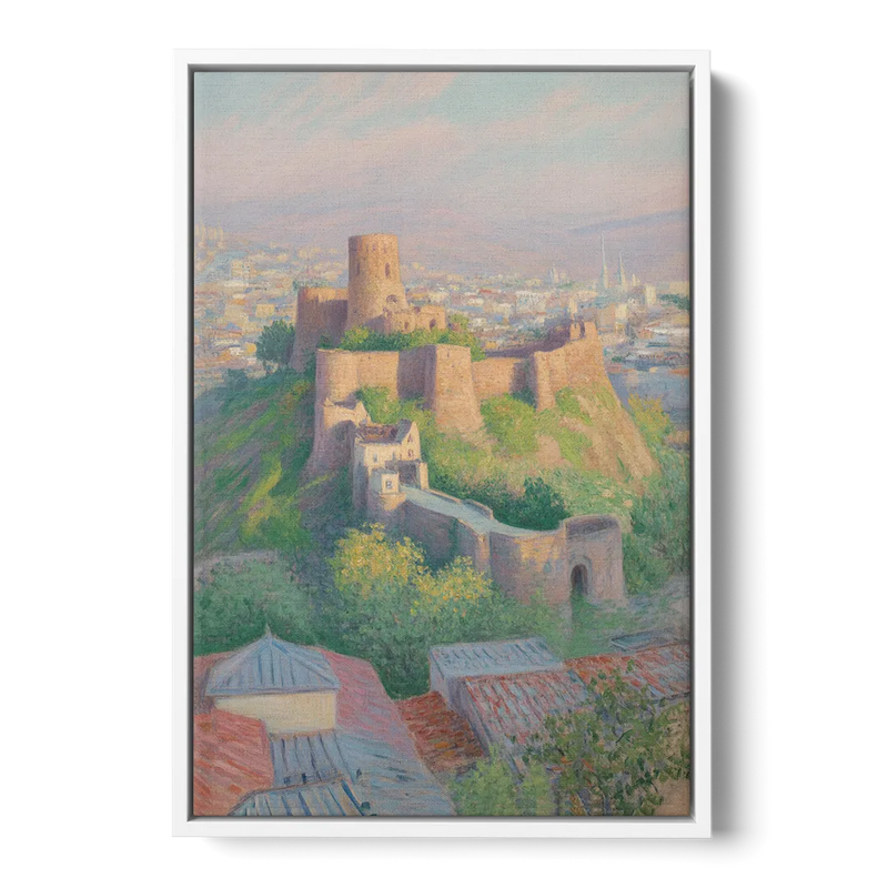 Narikala Fortress Front - White Canvas Wall Art
