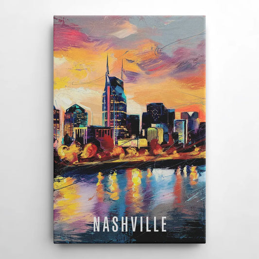 Nashville Artistic Skyline - Canvas Wall Art