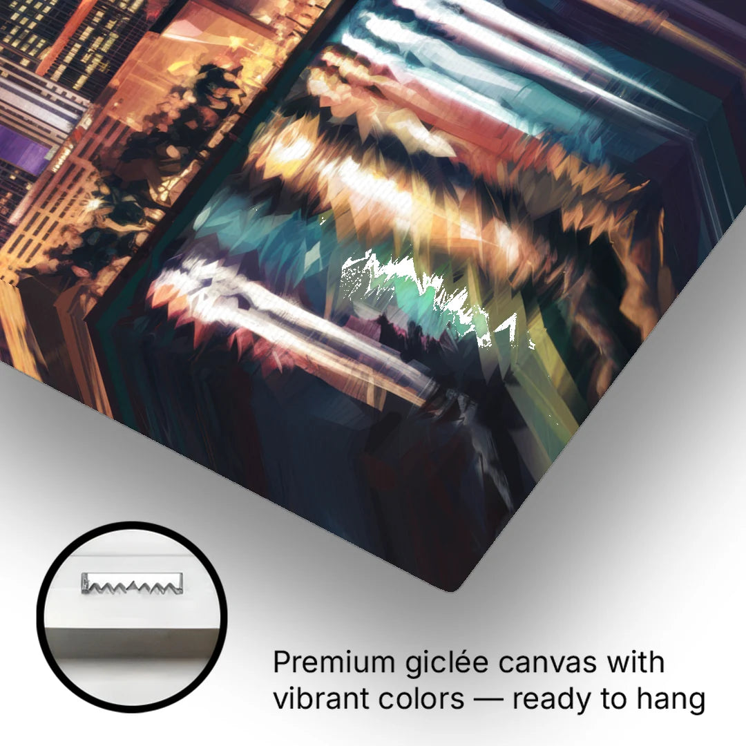 Nashville Cityscape at Night - Canvas Wall Art - Gallery Wrap Corner