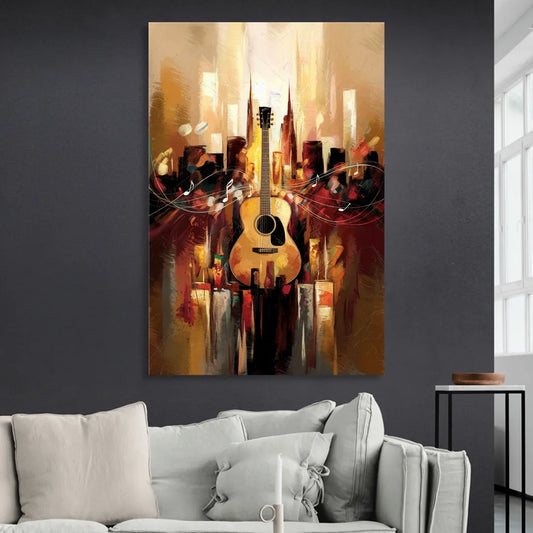 Nashville Country Music Vibes Living Room - Canvas Wall Art