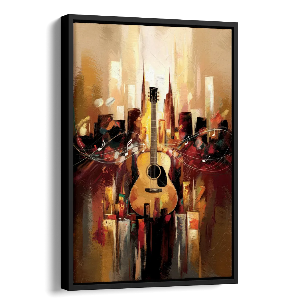 Nashville Country Music Vibes Side - Black Canvas Wall Art