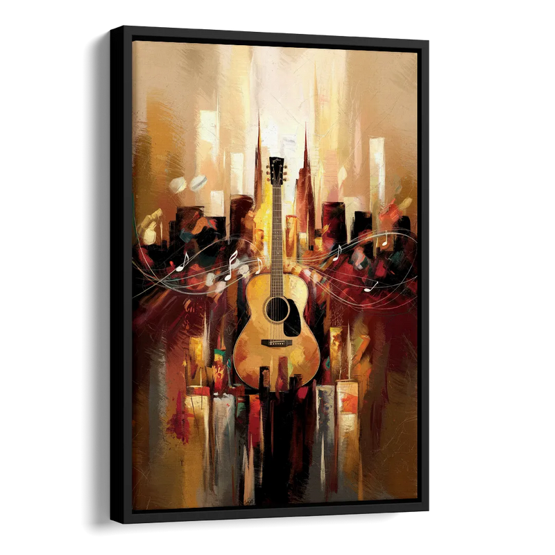 Nashville Country Music Vibes Side - Black Canvas Wall Art