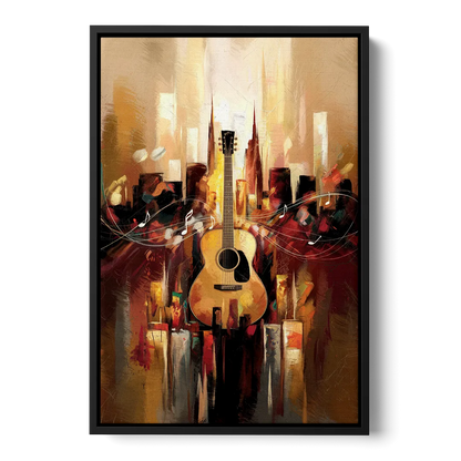 Nashville Country Music Vibes Front - Black Canvas Wall Art