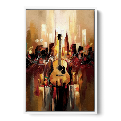 Nashville Country Music Vibes Front - White Canvas Wall Art