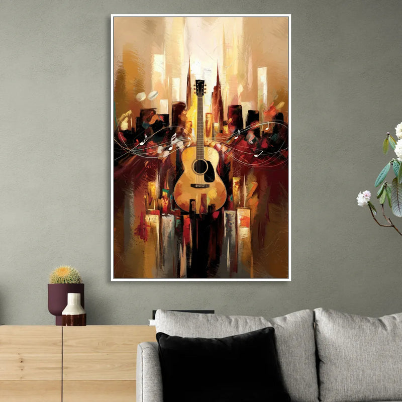 Nashville Country Music Vibes Sitting Room - White Canvas Wall Art