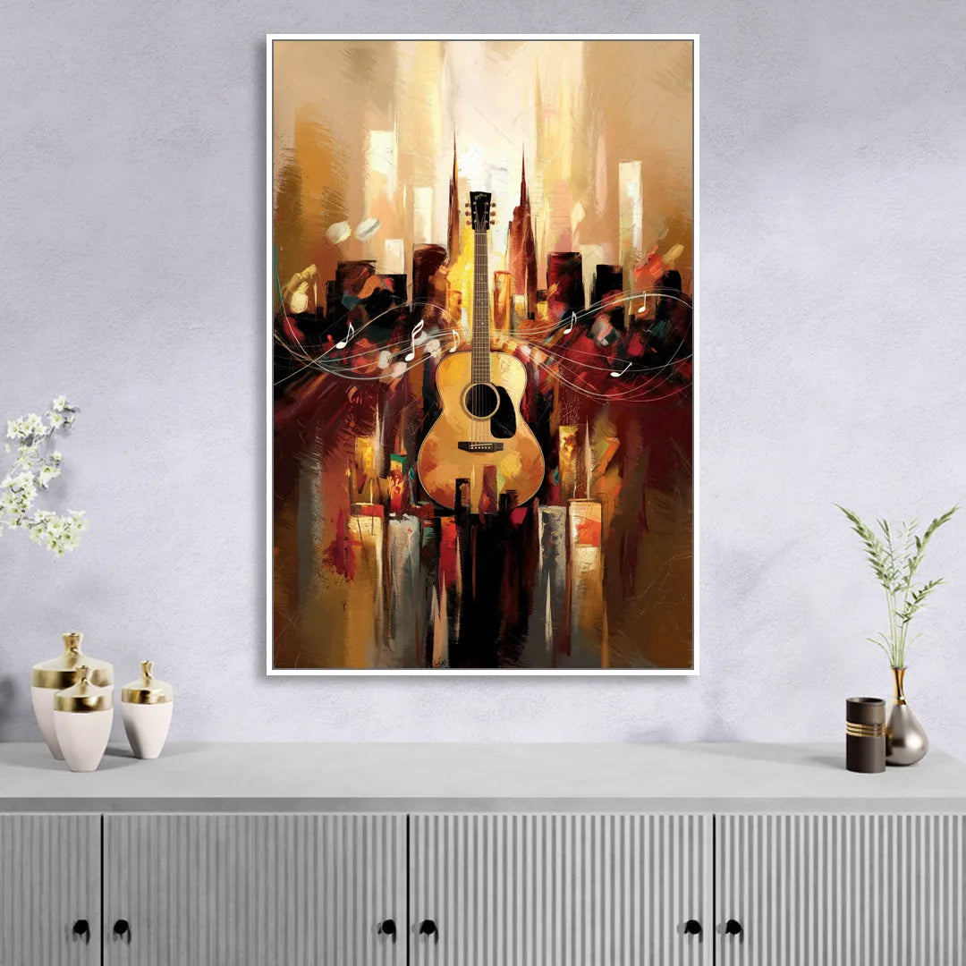 Nashville Country Music Vibes Living Room - White Canvas Wall Art