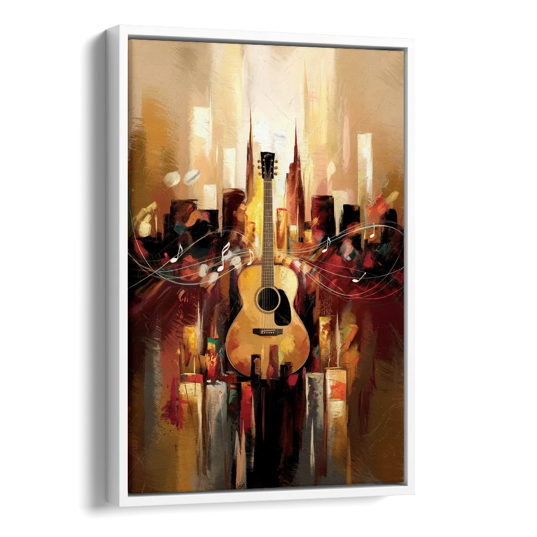Nashville Country Music Vibes Side - White Canvas Wall Art