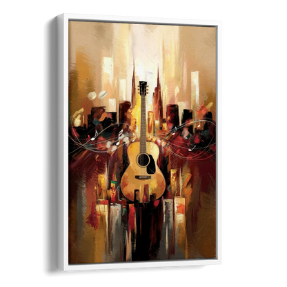 Nashville Country Music Vibes Side - White Canvas Wall Art