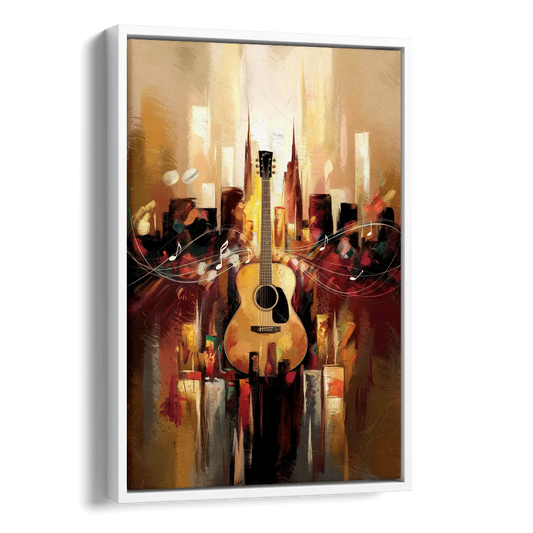 Nashville Country Music Vibes Side - White Canvas Wall Art